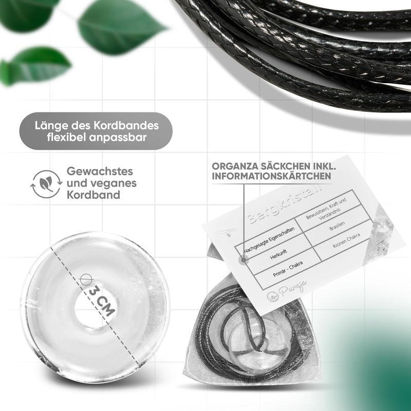 Doughnut pendant. Quartz crystal