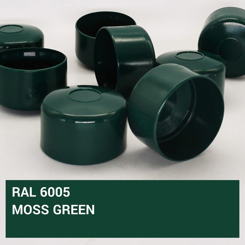 SKIR'CO (4 pieces) fence post caps, round, 51 mm, green,
