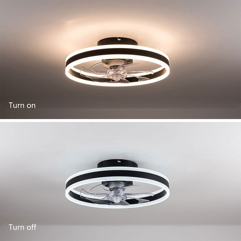 LYNICESHOP 20 insh Ceiling Fan with Lights Dimmable LED Reversible