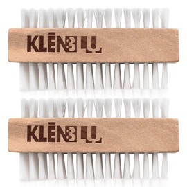 Sneaker Cleaner Brush/Cleaning Brush by KlenBlu - Premium Double Sided Wooden Shoe Care Brush Made with Nylon (2 Pack)