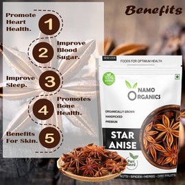 Indian Natural Grocery NAM Organics Whole Star Anise (Chakri Phool) - 200 Gm - Aromatic & Natural Whole Spices