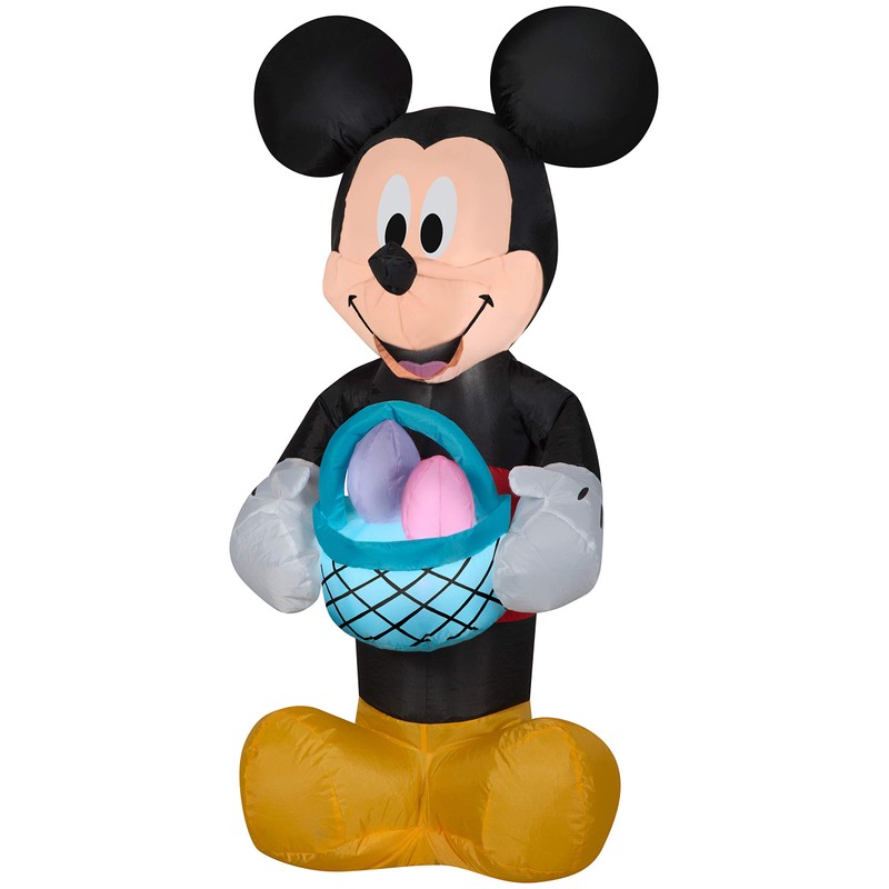 Gemmy Airblown Inflatable Mickey Mouse with Easter Basket, 3.5 ft