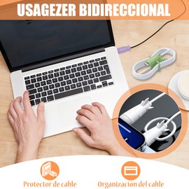 12 PCS Protector Cable Cargador de Silicona, Funda Protectora Antirrotura para Cable de Teléfono Móvil, Adecuado para Cables con Extremos Pequeños en Ambos Extremos, Como Cable Doble Tipo C
