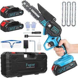 Mini Chainsaw 6 Inch Cordless, Mini Chain saw with 2 Batteries and 3 Chains, Portable Handheld Chainsaw Battery Powered, Mini chainsaw Cordless for Tree Trimming Wood Cutting