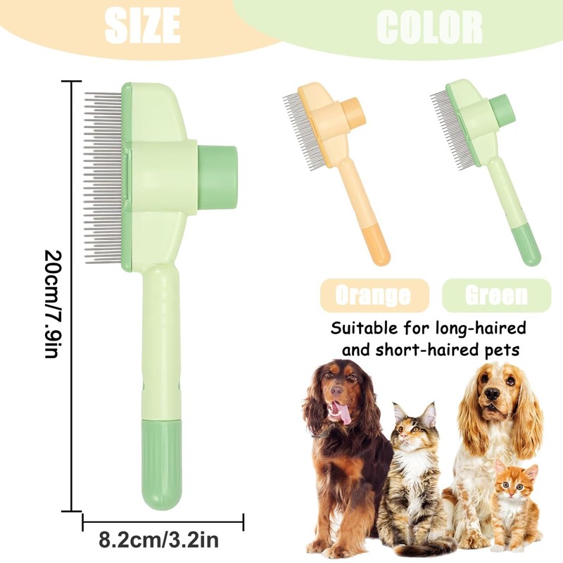 Pet Combs for Cats, Self-Cleaning Flea Comb for Dogs, Stainless