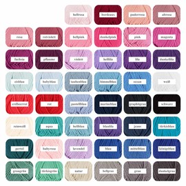 50 g Knitting Yarn, Crochet Yarn, Durable Coral Plain Cotton Yarn, Summer Yarn, 90 Colours, Colour: 342 Light Blue