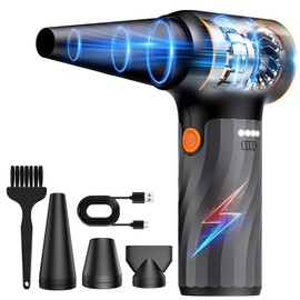 MOTOBEE Electric Air Duster, 280000RPM Cordless Mini Blower, Rechargeable Brushless Motor Dust, 3-Gear Adjustable Dust Blower for Computer, Keyboard, Outdoor, House and Car (Black)