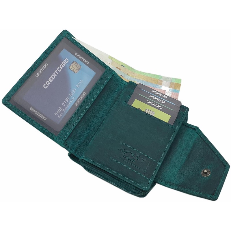 myledershop Small Buffalo Full Leather Women's Wallet/Wallet/Purse in Portrait Format