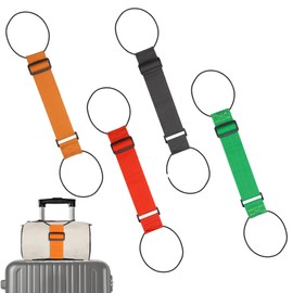 Elastic Fastening Belt for Luggage, 4 Pcs Portable Travel Suitcase Straps, Elastic Rope Binding Strap, Adjustable Elastic Fastening Belt for Securing Luggage Bags(4 Colors)