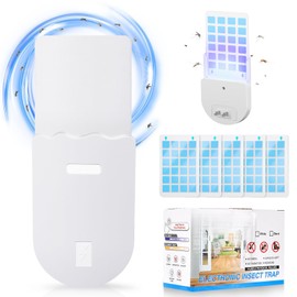 Flying Insect Trap Indoor, 2 in 1 Fruit Fly Traps for Indoors, Fly Trap Indoor Plug in, Indoors Fly Trap Attract Flies, Fruit Flies, Gnat, Mosquito (1 Device+5 Refills) 5 Inch