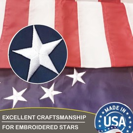 Embroidered Betsy Ross American US Flag 3x5 Outdoor-13 Star American Flags USA Flags Heavy Duty Nylon Embroidered Stars Sewn Stripes with 2 Brass Grommets