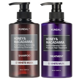 [KUNDAL]  Honey & Macadamia Natural Shampoo and Conditioner Set Moisturize, Hydrate, Repair, K-Beauty, Sulfate-Free 500ml 2Set (16.9 fl oz 2 Set) Gentle Daily Haircare, Scent, Silky hair Oil Argan - Scent: Cherry Blossom