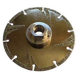 4.5" Electroplated Diamond Saw Blade for Marble, Granite, Travertine and Soft Stone, #30/40 Grit, 4mm Segment Height, 5/8"-11 Threaded Arbor