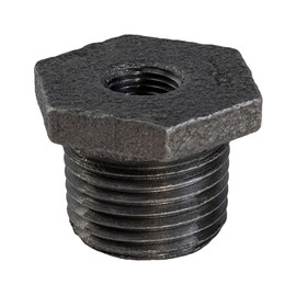 Everflow Supplies BMBU3121 3-1/2" x 3" Black Malleable Iron Bushing Fitting with Hexagonal Head