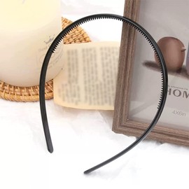 Pack of 10 Plastic Simple Headbands 8 mm Narrow Teeth Comb Headbands Thin Hair Bands Black Hair Accessories DIY Hair Bands Headbands for Children Women Men