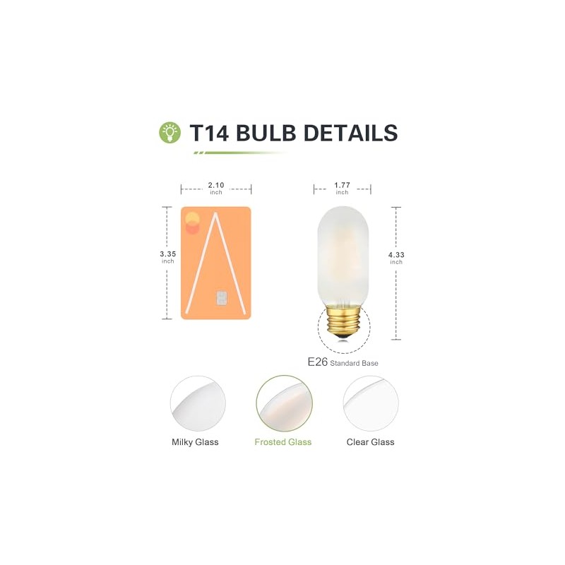 LUMILECT Frosted T45 E26 LED Bulb Dimmable 40W Equivalent E26