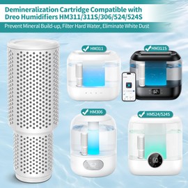 4 Pack Demineralization Cartridge Filter for Humidifier Compatible with Dreo Humidifiers HM311/HM311S/HM524/HM524S/HM306/HM409S, Reduce Minerals, Filter Hard Water, Eliminate White Dust