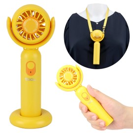 EDOL Portable Fan, Small Fan, Handy Fan, Mini Fan, Neck Fan, Desk Fan, Large Airflow, 3 Levels Adjustment, Angle Adjustment, Up to 8 Hours of Operation