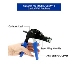 QWORK® Cavity Dowel Pliers for M4 M6 M8 M10 Metal Cavity Anchors for Concrete Blocks, Plasterboard, Hollow Ceilings, Plywood and More
