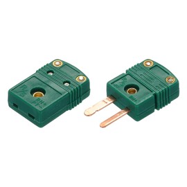 sourcing map R/S Type Thermocouple Wire Connectors Female Male Plug Adapter High Temperature 220°C(428°F) for Thermocouple Sensor Probe Dark Green 1 Set