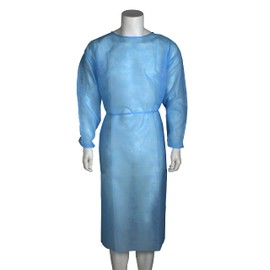 ABENA Protective Gown | XL | 142x150cm | Blue | Polyester/PP | Non-Sterile | Single Use | Medical Scrubs | Unisex Surgical Gown | Waste and Neck Tie Hospital Gown