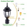 LIT-PaTH Dusk to Dawn Outdoor Post Lighting Fixture Pole Lantern,