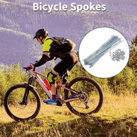 TUCKBOLD Bicycle Spokes Bike Wheel Spokes Silver Tone Nipple 1 Set 13G 191mm Length 45 Steel Galvanized