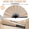 Qyeahkj 2 Pcs Glitter Champagne Gold Hand Fan Large Folding
