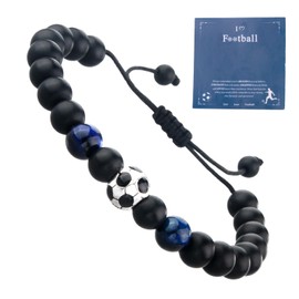 Football Bracelet Boys, Football Bracelet Children Boys, Gift Football Boy Girls and Boys, 5 6 7 8 9 10 11 12 Years Birthday Gift for Adults Teenagers Graduation Christmas