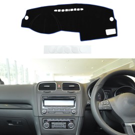 Motoforti Dash Cover, Non-Slip Dashboard Carpet Mat for Volkswagen Golf 4 MK4 1997-2004, Polyester, Black Blue