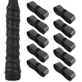 Grip Tape 10 Pcs Tennis Grip Tape Perforated Sweat Absorbing Anti-Slip Abrasion Shock Absorption Moisture Permeability Compatible Racket Badminton Racket Tennis Racket Table Tennis Racket Fishing Rod