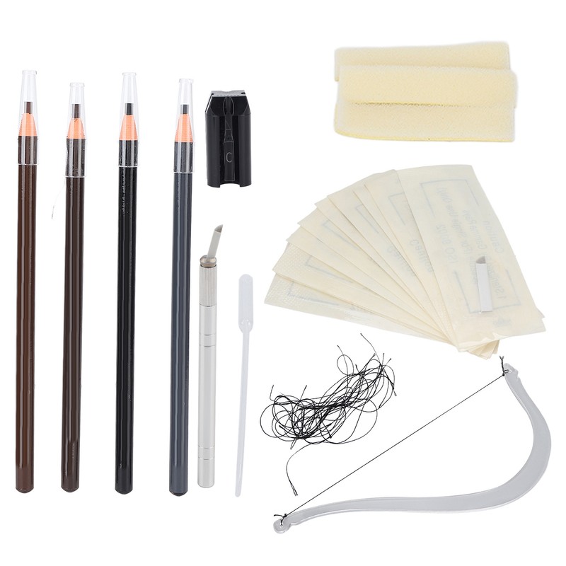 Microblading Kit Novice Eyebrow Line Marker Ruler Eyebrow Pencil Sharpener