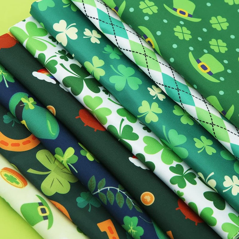 Pack of 8 St Patrick's Day Green Shamrock Fat Squares