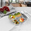 Linkidea 2 Pack Stainless Steel Portion Control Plates, Triple Divided