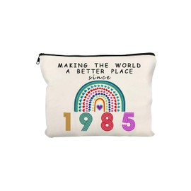 RolenBox 40th Birthday Gifts for Women Her Makeup Bag 40 Year Old Birthday Decorations Party Favors for Mom,Wife,Sister,Friend,Mothers Day,1985 Anniversary Small Cosmetic Travel Pouch