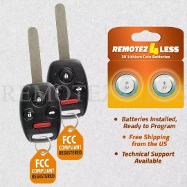 Remotez4less 2 For 2009 2010 2011 2012 2013 2014 2015 Honda Pilot Keyless Remote Car Key Fob