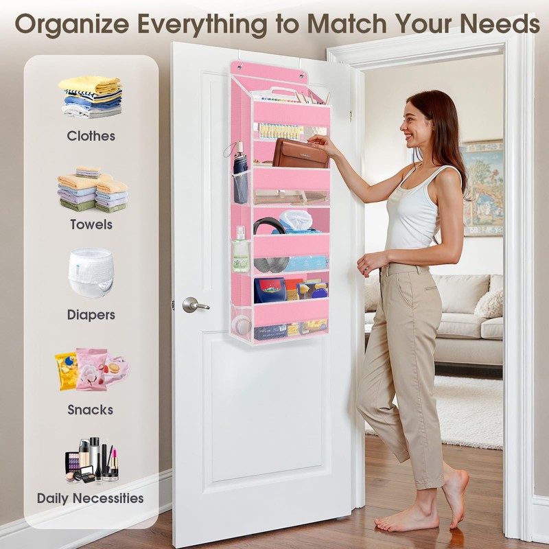 SpaceHacks 1 Pack Over The Door Organizer Hanging Storage Organizers