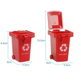 Generic 4Pcs Trash Can Toy Desk Top Mini Plastic Trash Can Small Waste Bin Garbage Trucks Trash Cans Mini Storage Containers