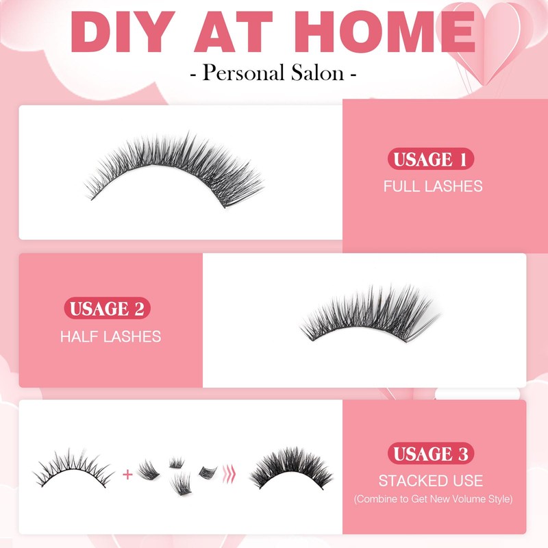 Glowing Win Cluster Lashes 144PCS Individual Lashes Natural Look DIY