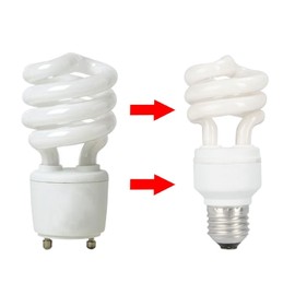 (Pack of 2) E26/E27 to GU24 Adapter Converter - E26/E27 Edison Screw to GU24 Bayonet Base Bulb Socket