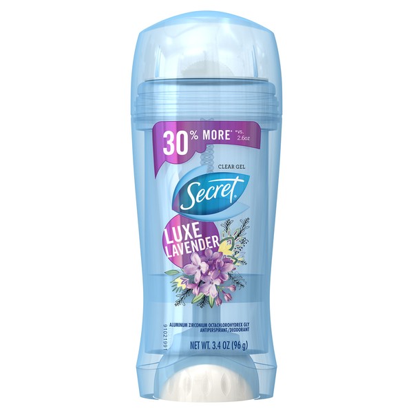 Secret Fresh Antiperspirant & Deodorant Clear Gel, Lavender, 3.4 oz.,