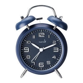 FLOITTUY (Loud Alarm for Deep Sleepers 4'' Twin Bell Alarm Clock, Stereo Digital Dial Alarm Clock with Backlight for Bedroom and Home Decoration(Nautical Blue)