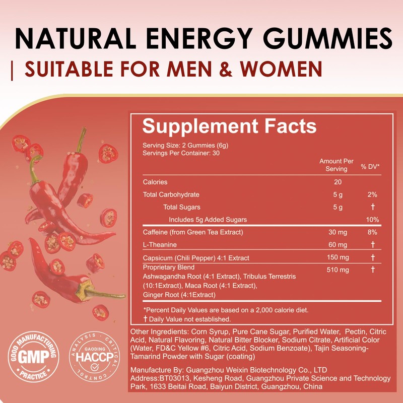 Spicy Blocks,Vegan Spicy Hot Peach Gummies for Men & Women-