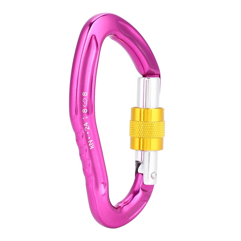 Aluminum Alloy 24KN Carabiner D Buckle Spring Clip Keychain Hook