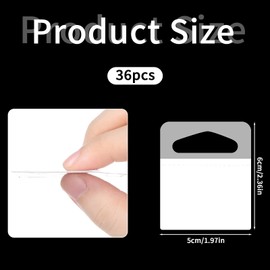 36 Pcs Adhesive Picture Hangers, Plastic Hang Pictures On Wall Without Nails Sawtooth Picture Hangers Quick Stick on Pictures Hanger Hang Tabs Clear Foamboard Hanger Tabs Slot Hole for Back of Frames