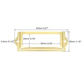 uxcell Metal Label Holders, 83x30mm 10pcs File Name Card Tag Label Holder Frame for Office Library Drawer Cabinet Shelves, Gold Tone