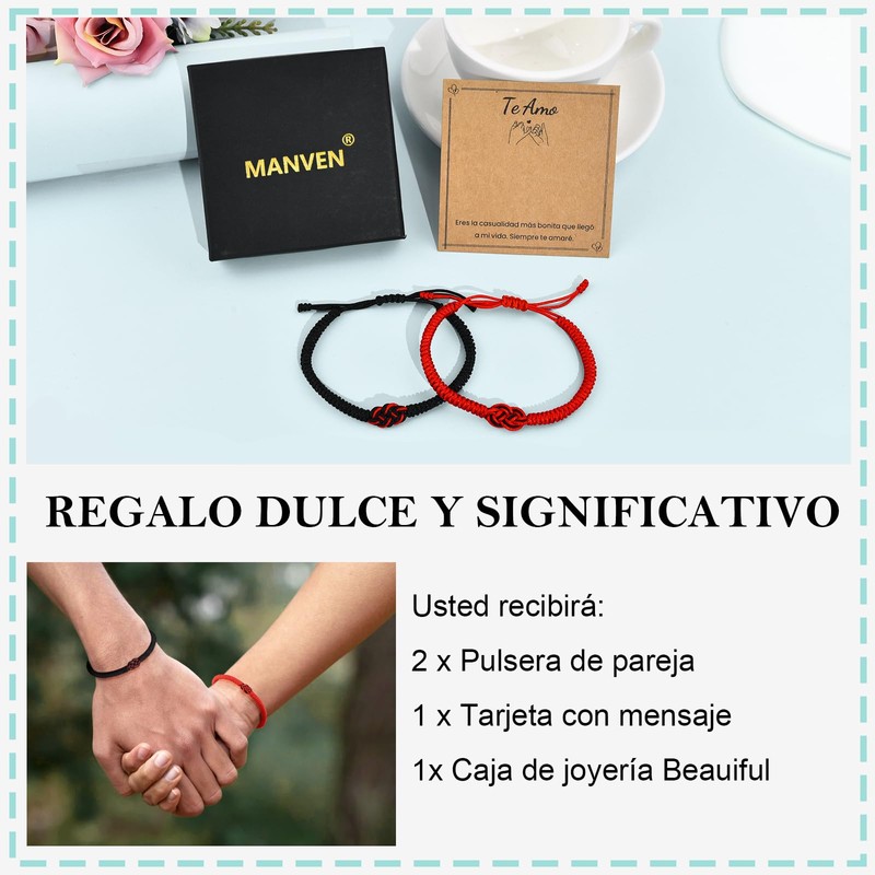 MANVEN Partner Bracelets Couple Bracelet Couples Gifts Matching E, No