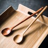 88flix Korean Spoon Dinnerware Wooden Long Long Squkara Set of