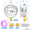 MEANLIN MEASURE -30inHg~60PSI Glycerin Filled Vacuum Pressure Gauge, Stainless Steel