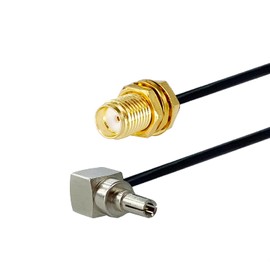 POBADY 2PCS SMA Female to CRC9 Male Right Angle Adapter 90 Degree 4G Antenna Extension Cable RF Coaxial Pigtail Cable RG174 15CM/6In for 3G 4G LTE Modem Router Hotspot Mobile